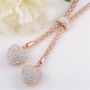 Lariat necklace with Austrian crystals